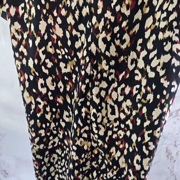 Gilli Dress Womens Medium Black Brown Red Leopard Print Shift Mini Short Camo - Picture 7 of 11